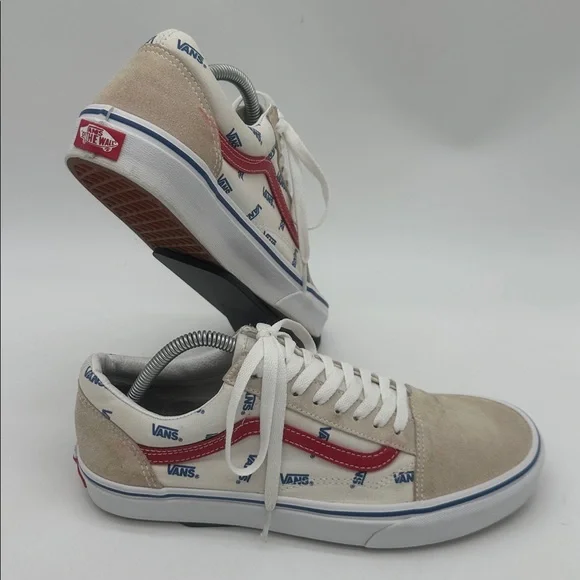 Vans Unisex Old Skool Cream White Low Top Sneakers Men Size 9.5 Womens Size 11.0 - Picture 5 of 14